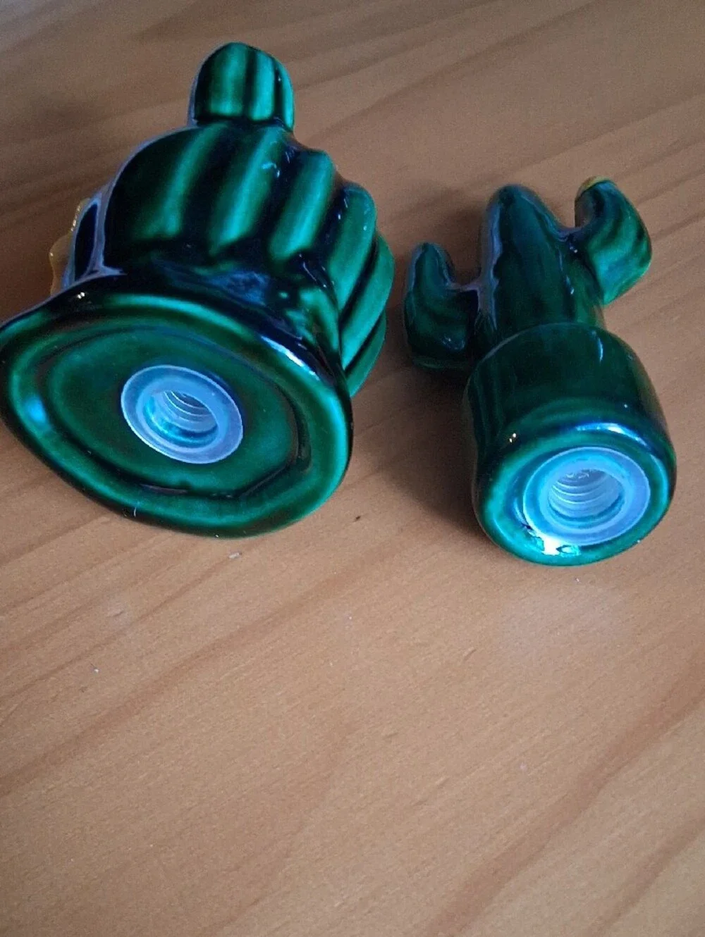 Green Ceramic Cactus Salt and Pepper Shaker Set